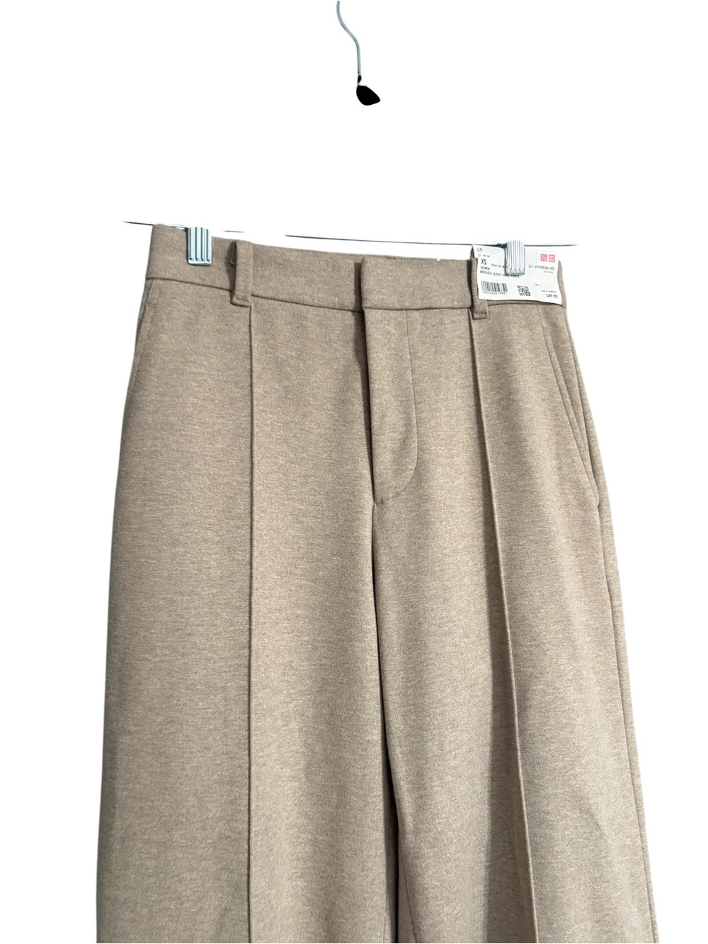 Uniqlo Brushed Jersey Wide Leg Pants Beige XS New With Tags - Picture 3 of 4